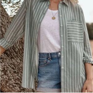 Garnet Hill Sage Oversized
Lightweight Organic-Cotton Tunic - 12